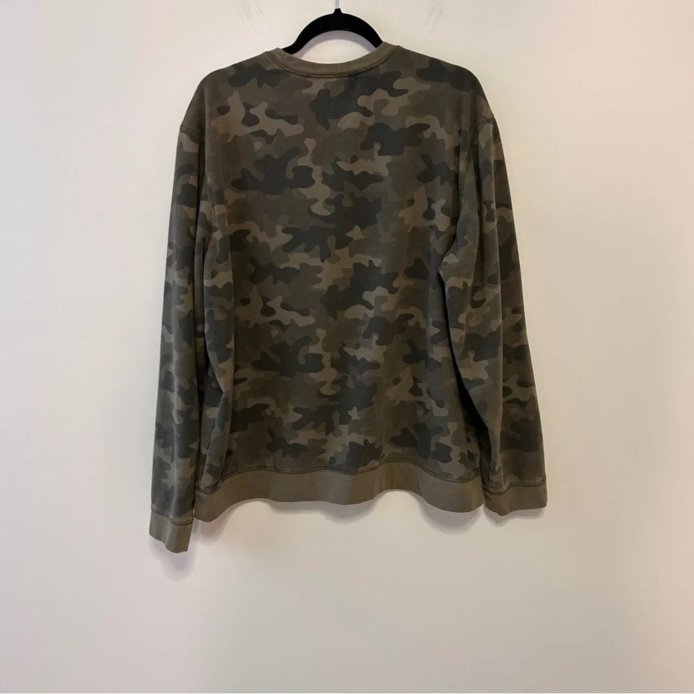 Eddie Bauer Men's XL Brown Camouflage Crewneck Sweatshirt Outdoor lounge Cozy - Picture 3 of 11